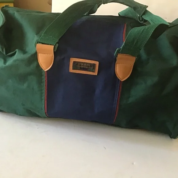 Alexander Julian Colours Men’s Canvas Duffle Bag Hunter Green & Dk Blue Unisex - Picture 3 of 15